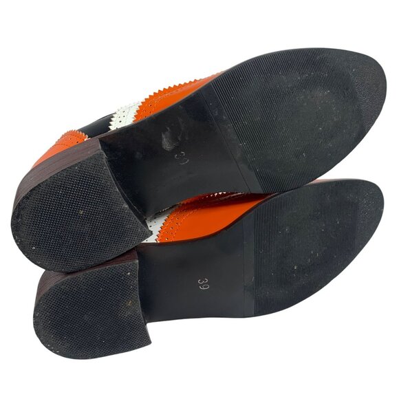 Bright ColorBlock Oxford Brogues Casual Dress Lace Shoes Bengals/Harley Colors - Picture 7 of 9